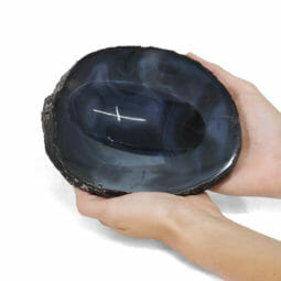 0.83kg Blue Agate Crystal Polished Bowl DR044 | Himalayan Salt Factory