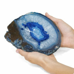 0.74kg Blue Agate Crystal Polished Bowl DR045 | Himalayan Salt Factory