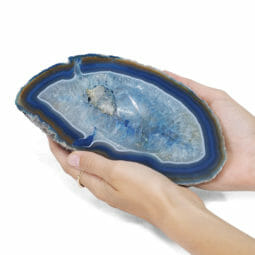 0.72kg Blue Agate Crystal Polished Bowl DR046 | Himalayan Salt Factory