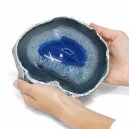 0.88kg Blue Agate Crystal Polished Bowl DR047 | Himalayan Salt Factory