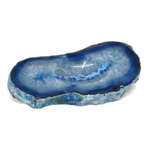 0.97kg Blue Agate Crystal Polished Bowl DR048 | Himalayan Salt Factory