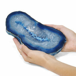 0.97kg Blue Agate Crystal Polished Bowl DR048 | Himalayan Salt Factory