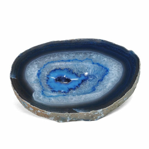 0.88kg Blue Agate Crystal Polished Bowl DR050 | Himalayan Salt Factory