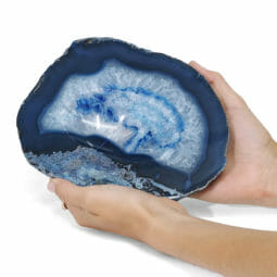 0.86kg Blue Agate Crystal Polished Bowl DR051 | Himalayan Salt Factory