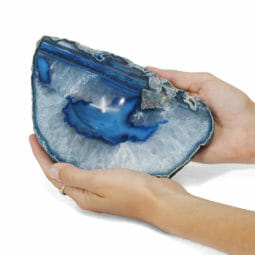 0.78kg Blue Agate Crystal Polished Bowl DR056 | Himalayan Salt Factory