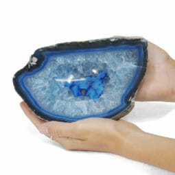 0.89kg Blue Agate Crystal Polished Bowl DR057 | Himalayan Salt Factory