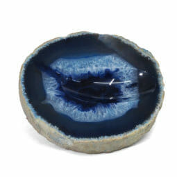 0.85kg Blue Agate Crystal Polished Bowl DR059 | Himalayan Salt Factory