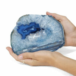 0.74kg Blue Agate Crystal Polished Bowl DR060 | Himalayan Salt Factory