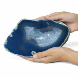 0.81kg Blue Agate Crystal Polished Bowl DR064 | Himalayan Salt Factory