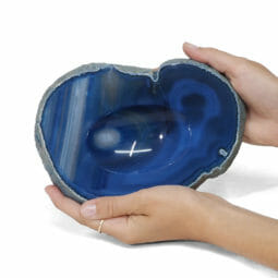 0.89kg Blue Agate Crystal Polished Bowl DR066 | Himalayan Salt Factory