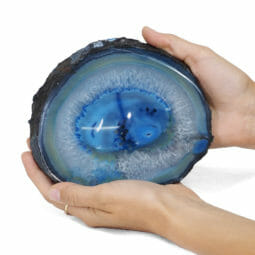 0.72kg Blue Agate Crystal Polished Bowl DR069 | Himalayan Salt Factory