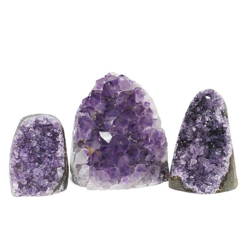 2.07kg Amethyst Polished Crystal Geode Specimen Set 3 Pieces DR118 3 2.07kg Amethyst Polished Crystal Geode Specimen Set 3 Pieces DR073 | Himalayan Salt Factory