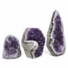 2.02kg Amethyst Polished Crystal Geode Specimen Set 3 Pieces DR075 | Himalayan Salt Factory