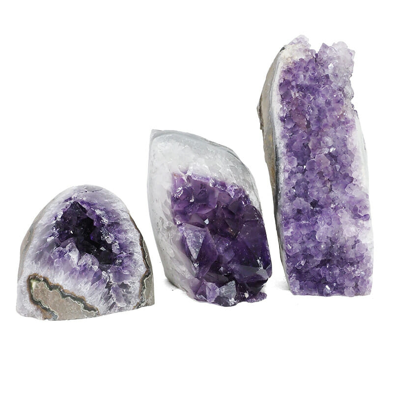 2.45kg Amethyst Polished Crystal Geode Specimen Set 3 Pieces DR076 3 2.45kg Amethyst Polished Crystal Geode Specimen Set 3 Pieces DR076 | Himalayan Salt Factory