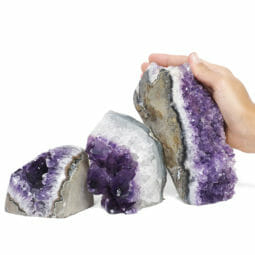 2.45kg Amethyst Polished Crystal Geode Specimen Set 3 Pieces DR076 5 2.45kg Amethyst Polished Crystal Geode Specimen Set 3 Pieces DR076 | Himalayan Salt Factory