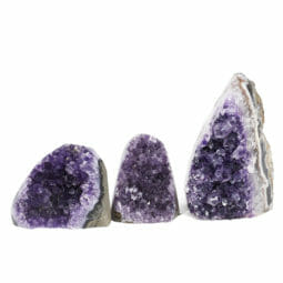 1.75kg Amethyst Polished Crystal Geode Specimen Set 3 Pieces DR077 | Himalayan Salt Factory