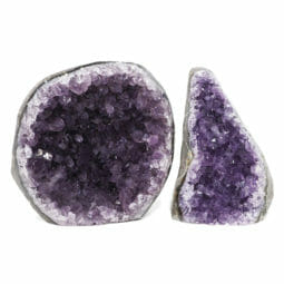 1.89kg Amethyst Polished Crystal Geode Specimen Set 2 Pieces DR081 | Himalayan Salt Factory