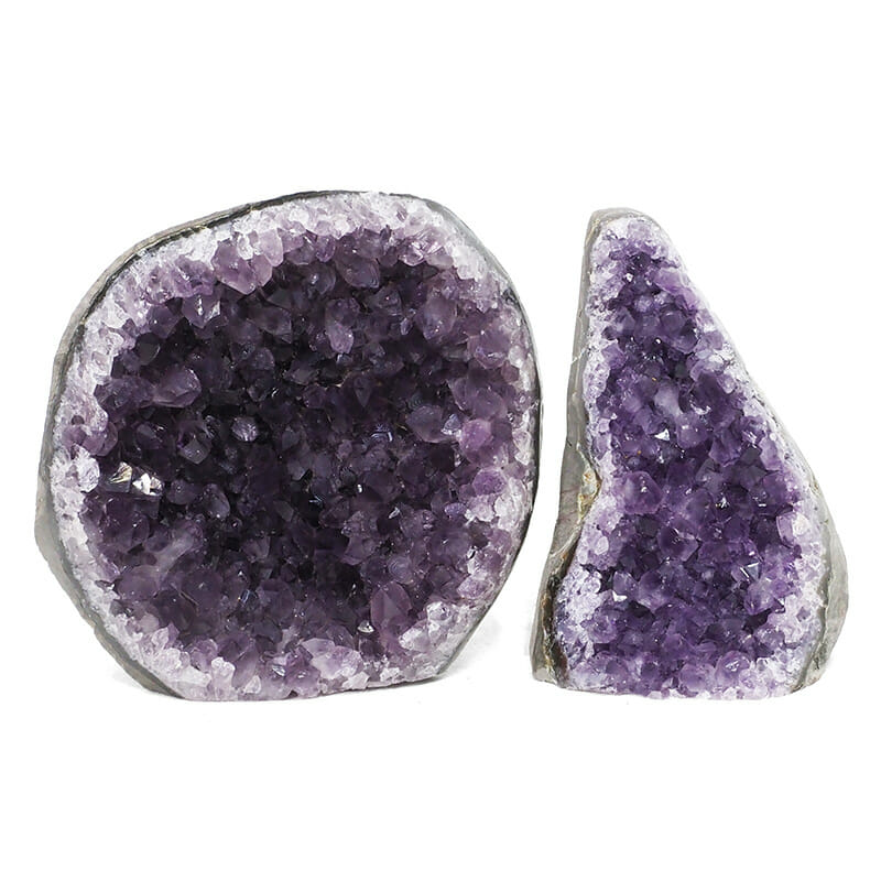 1.89kg Amethyst Polished Crystal Geode Specimen Set 2 Pieces DR081 3 1.89kg Amethyst Polished Crystal Geode Specimen Set 2 Pieces DR081 | Himalayan Salt Factory