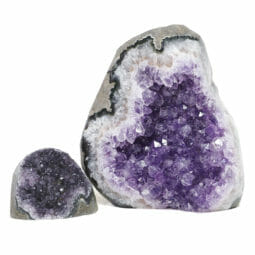 2.22kg Amethyst Polished Crystal Geode Specimen Set 2 Pieces DR084 |