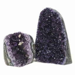 2.06kg Amethyst Polished Crystal Geode Specimen Set 2 Pieces DR086 | Himalayan Salt Factory