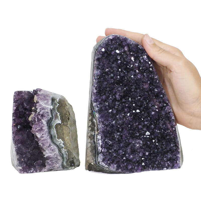 2.06kg Amethyst Polished Crystal Geode Specimen Set 2 Pieces DR086 4 2.06kg Amethyst Polished Crystal Geode Specimen Set 2 Pieces DR086 | Himalayan Salt Factory