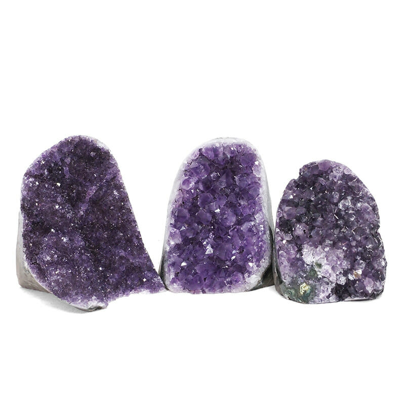 2.01kg Amethyst Polished Crystal Geode Specimen Set 3 Pieces DR091 3 2.01kg Amethyst Polished Crystal Geode Specimen Set 3 Pieces DR091 | Himalayan Salt Factory