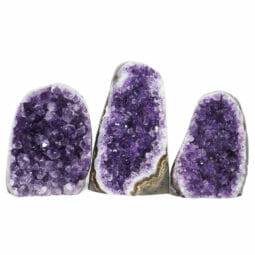 2.03kg Amethyst Polished Crystal Geode Specimen Set 3 Pieces DR093 | Himalayan Salt Factory