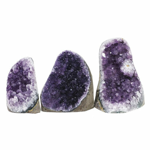 2.09kg Amethyst Polished Crystal Geode Specimen Set 3 Pieces DR094 | Himalayan Salt Factory