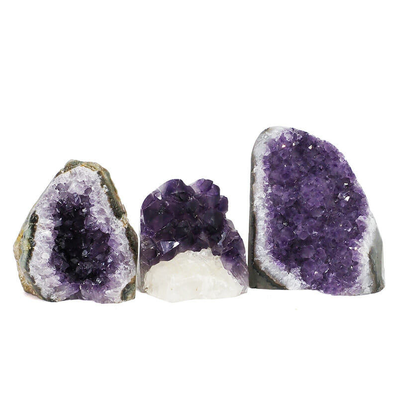 2.26kg Amethyst Polished Crystal Geode Specimen Set 3 Pieces DR095 3 2.26kg Amethyst Polished Crystal Geode Specimen Set 3 Pieces DR095 | Himalayan Salt Factory