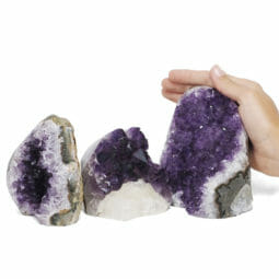 2.26kg Amethyst Polished Crystal Geode Specimen Set 3 Pieces DR095 5 2.26kg Amethyst Polished Crystal Geode Specimen Set 3 Pieces DR095 | Himalayan Salt Factory