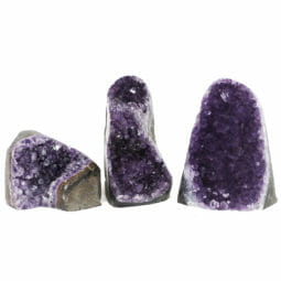 1.89kg Amethyst Polished Crystal Geode Specimen Set 3 Pieces DR096 | Himalayan Salt Factory