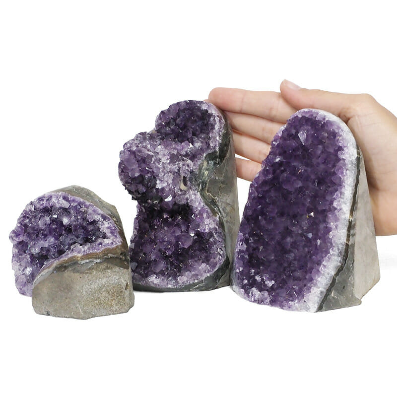 1.89kg Amethyst Polished Crystal Geode Specimen Set 3 Pieces DR096 4 1.89kg Amethyst Polished Crystal Geode Specimen Set 3 Pieces DR096 | Himalayan Salt Factory