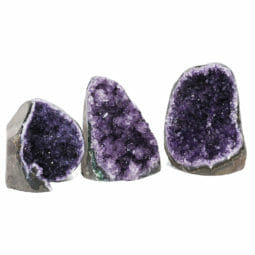 2.08kg Amethyst Polished Crystal Geode Specimen Set 3 Pieces DR097 | Himalayan Salt Factory