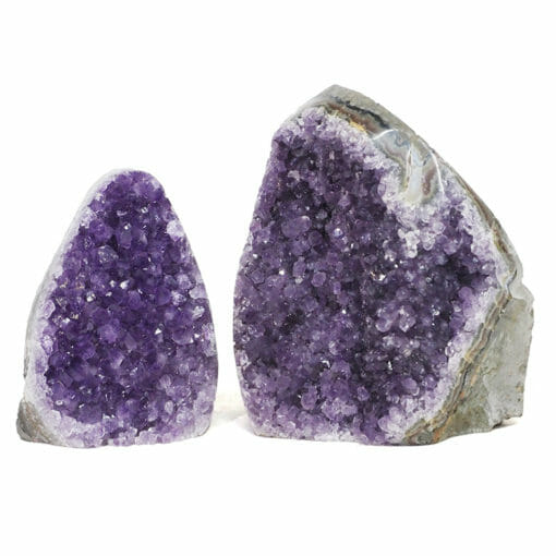 1.70kg Amethyst Polished Crystal Geode Specimen Set 2 Pieces DR098 | Himalayan Salt Factory