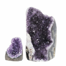 1.92kg Amethyst Polished Crystal Geode Specimen Set 2 Pieces DR101 | Himalayan Salt Factory