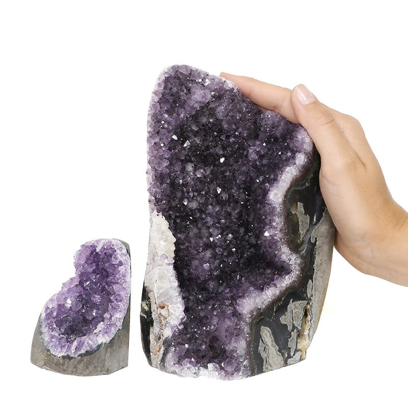 1.92kg Amethyst Polished Crystal Geode Specimen Set 2 Pieces DR101 4 1.92kg Amethyst Polished Crystal Geode Specimen Set 2 Pieces DR101 | Himalayan Salt Factory