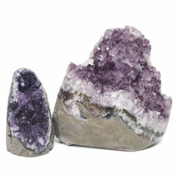 2.74kg Amethyst Polished Crystal Geode Specimen Set 2 Pieces DR104 | Himalayan Salt Factory
