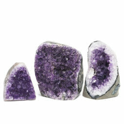 1.87kg Amethyst Polished Crystal Geode Specimen Set 3 Pieces DR110 | Himalayan Salt Factory