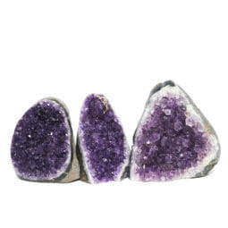 2.17kg Amethyst Polished Crystal Geode Specimen Set 3 Pieces DR111 | Himalayan Salt Factory