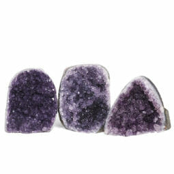 2.11kg Amethyst Polished Crystal Geode Specimen Set 3 Pieces DR112 | Himalayan Salt Factory