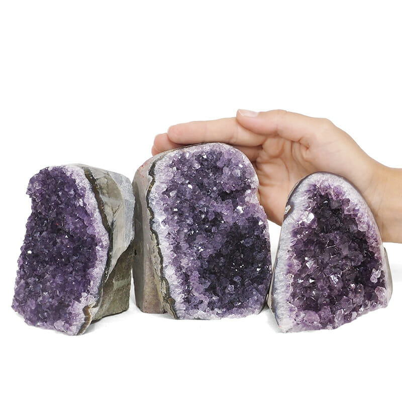 2.11kg Amethyst Polished Crystal Geode Specimen Set 3 Pieces DR112 4 2.11kg Amethyst Polished Crystal Geode Specimen Set 3 Pieces DR112 | Himalayan Salt Factory