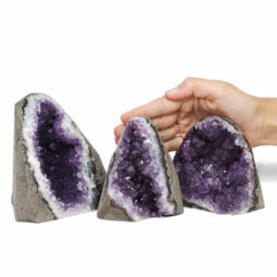 2.11kg Amethyst Polished Crystal Geode Specimen Set 3 Pieces DR113 5 2.11kg Amethyst Polished Crystal Geode Specimen Set 3 Pieces DR113 | Himalayan Salt Factory