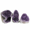 1.94kg Amethyst Polished Crystal Geode Specimen Set 3 Pieces DR114 | Himalayan Salt Factory
