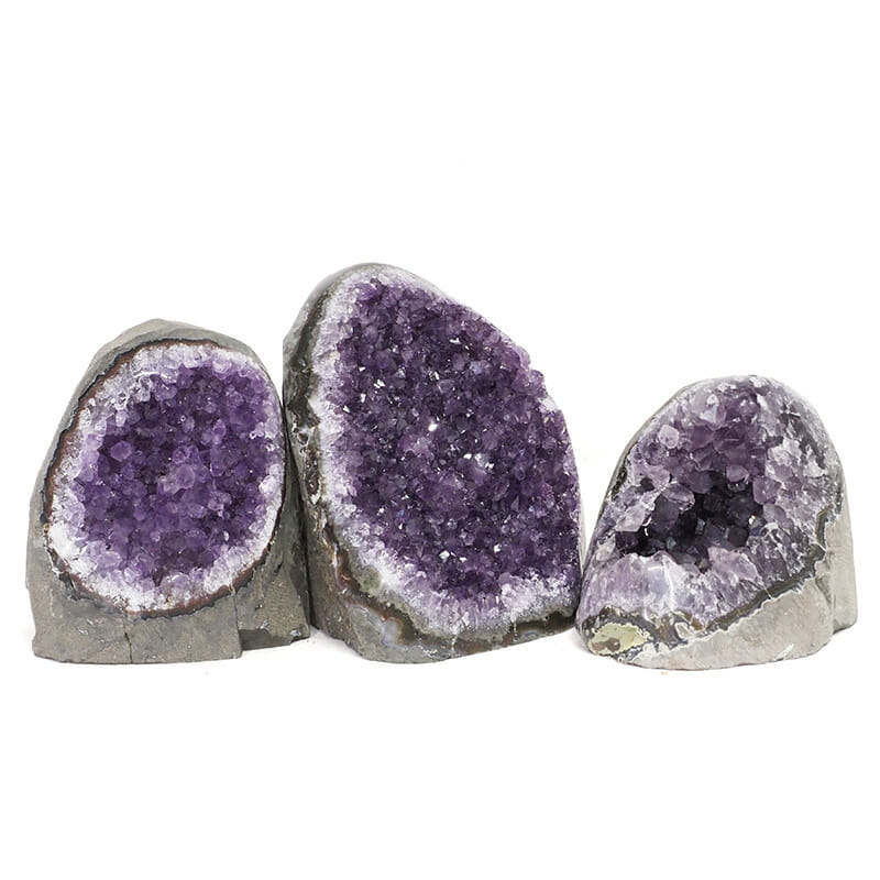 2.32kg Amethyst Polished Crystal Geode Specimen Set 3 Pieces DR116 3 2.32kg Amethyst Polished Crystal Geode Specimen Set 3 Pieces DR116 | Himalayan Salt Factory