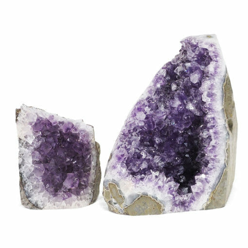 2.07kg Amethyst Polished Crystal Geode Specimen Set 2 Pieces DR120 | Himalayan Salt Factory