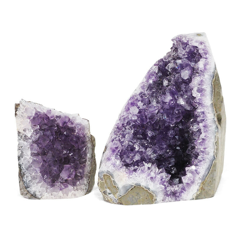 2.07kg Amethyst Polished Crystal Geode Specimen Set 2 Pieces DR120 3 2.07kg Amethyst Polished Crystal Geode Specimen Set 2 Pieces DR120 | Himalayan Salt Factory