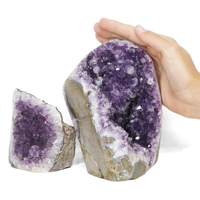 2.07kg Amethyst Polished Crystal Geode Specimen Set 2 Pieces DR120 4 2.07kg Amethyst Polished Crystal Geode Specimen Set 2 Pieces DR120 | Himalayan Salt Factory