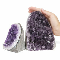 2.76kg Amethyst Polished Crystal Geode Specimen Set 2 Pieces DR121 | Himalayan Salt Factory
