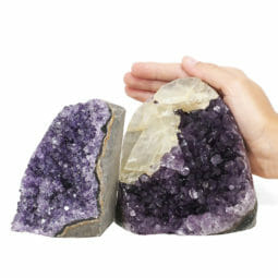 2.28kg Amethyst Polished Crystal Geode Specimen Set 2 Pieces DR123 | Himalayan Salt Factory