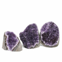 2.42kg Amethyst Polished Crystal Geode Specimen Set 3 Pieces DR124 | Himalayan Salt Factory